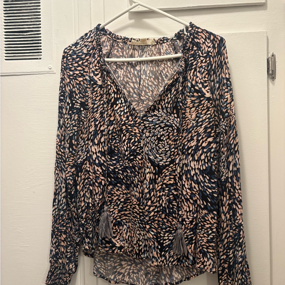 Lovestitch Navy and Pink Swirl Blouse